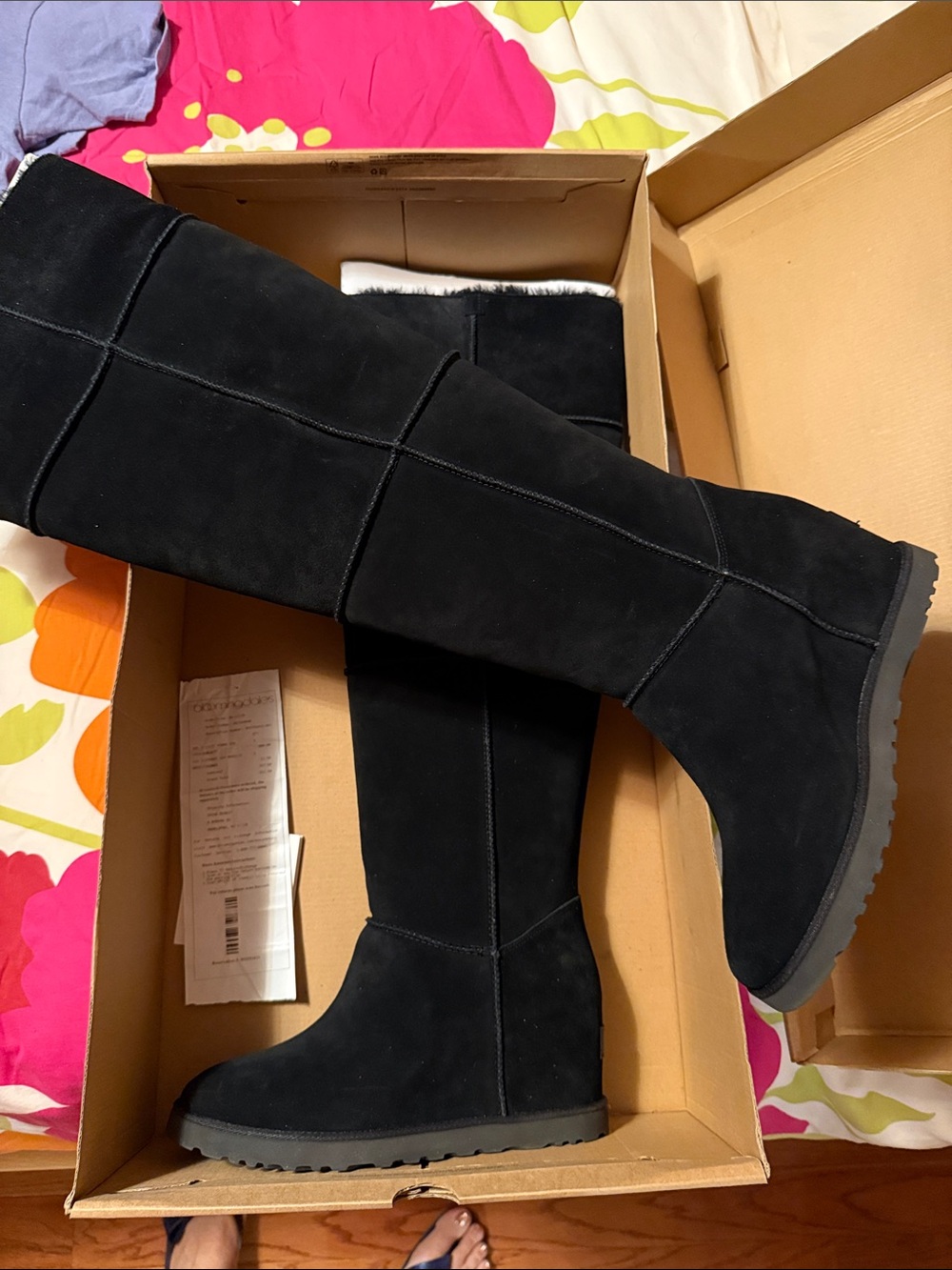 UGG Black Suede Over-the-Knee Boots